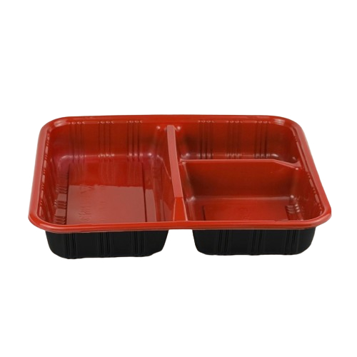กล่องอาหาร 3 ช่อง 1050ml. สีแดง-ดำ TRB-800-3 Nextech พร้อมฝา (25ชุด/แพ็ค) หยกออนไลน์