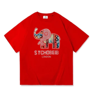 ใหม่ ES.SHOP28 เสื้อยืด แขนสั้น ลายช้าง ฮอตฮิต เสื้อยืดชายหญิง ES44