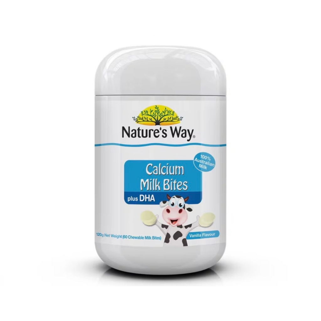 NATURE'S WAY CALCIUM MILK BITES+DHA 60'S