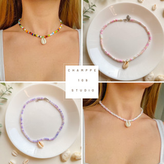สร้อยเปลือกหอย🐚สร้อยหอยไปทะเล🌊งาน handmade สร้อยคอสไตล์เกาหล…