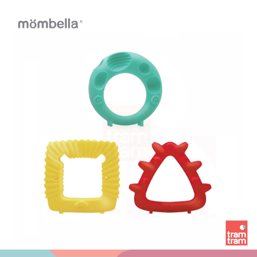 Mombella ยางกัดส่งเสริมพัฒนาการมัมเบล่า ของแท้จากอังกฤษ มี มอก. ยางกัดซิลิโคนนิ่ม เซ็ท3ชิ้น BPA Free