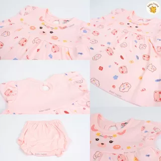 Babyhood ชุดกระโปรงลูกสาว ชุดเดรสเด็กอ่อน+กางเกงใน ผ้านุ่มใส่สบาย (1 ชุด) | Babytrend
