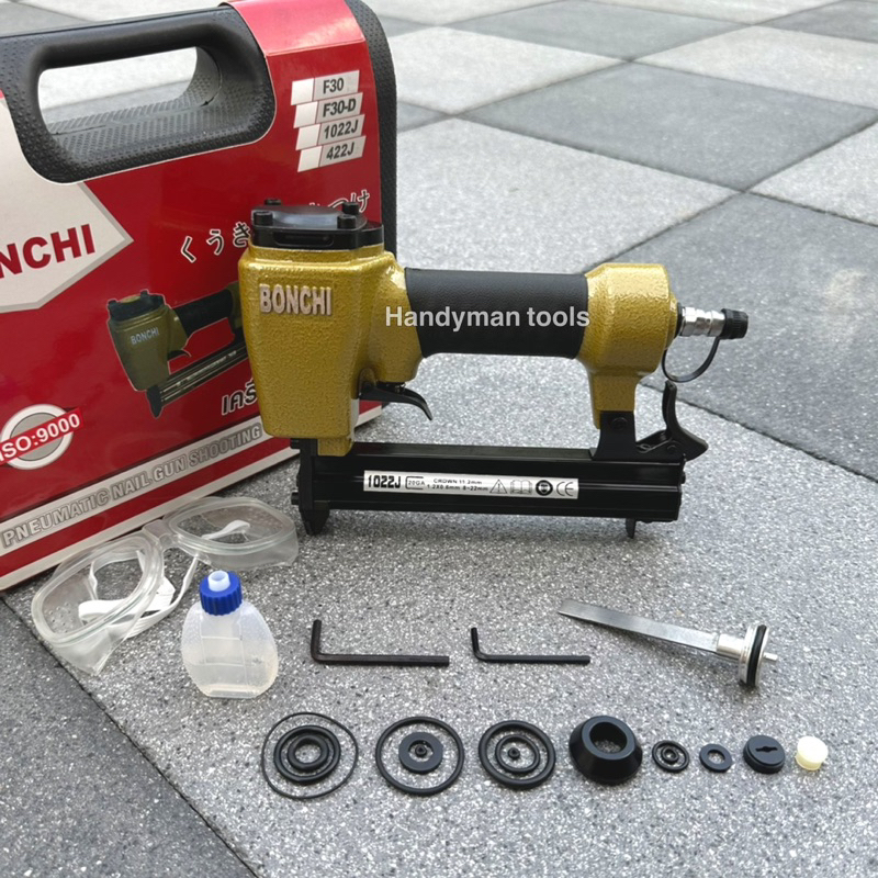 BONCHI เครื่องยิงตะปู เครื่องยิงตะปูลม ขาคู่ รุ่น1022J ใช้กับลูกแม็ก 8-22mm ใช้กับปั๊มลม 25 ลิตรขึ้น