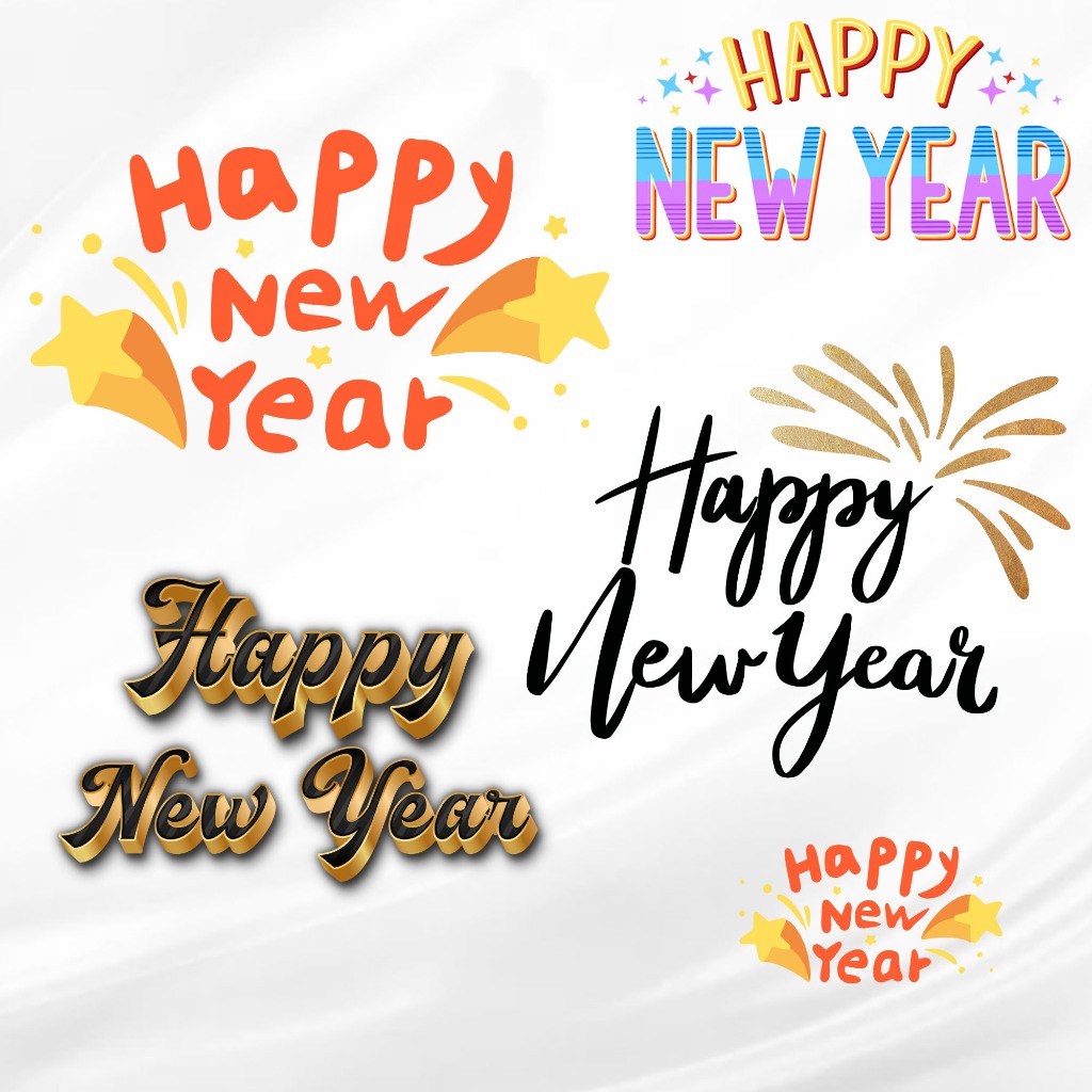 ตัวรีดติดเสื้อ Happy New Year SET. D สติกเกอร์รีดติดเสื้อ
