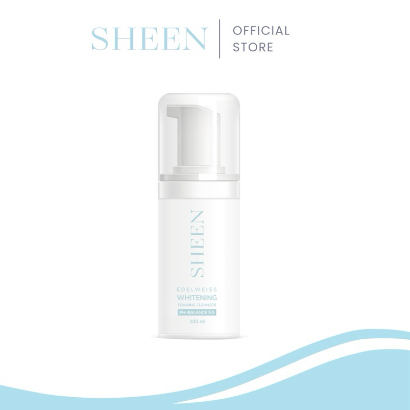 SHEEN Edelweiss whitening foaming cleanser Mousse Foam ชีน มูสโฟมล้างหน้า ลดสิวผิวมัน มี pH Balance 