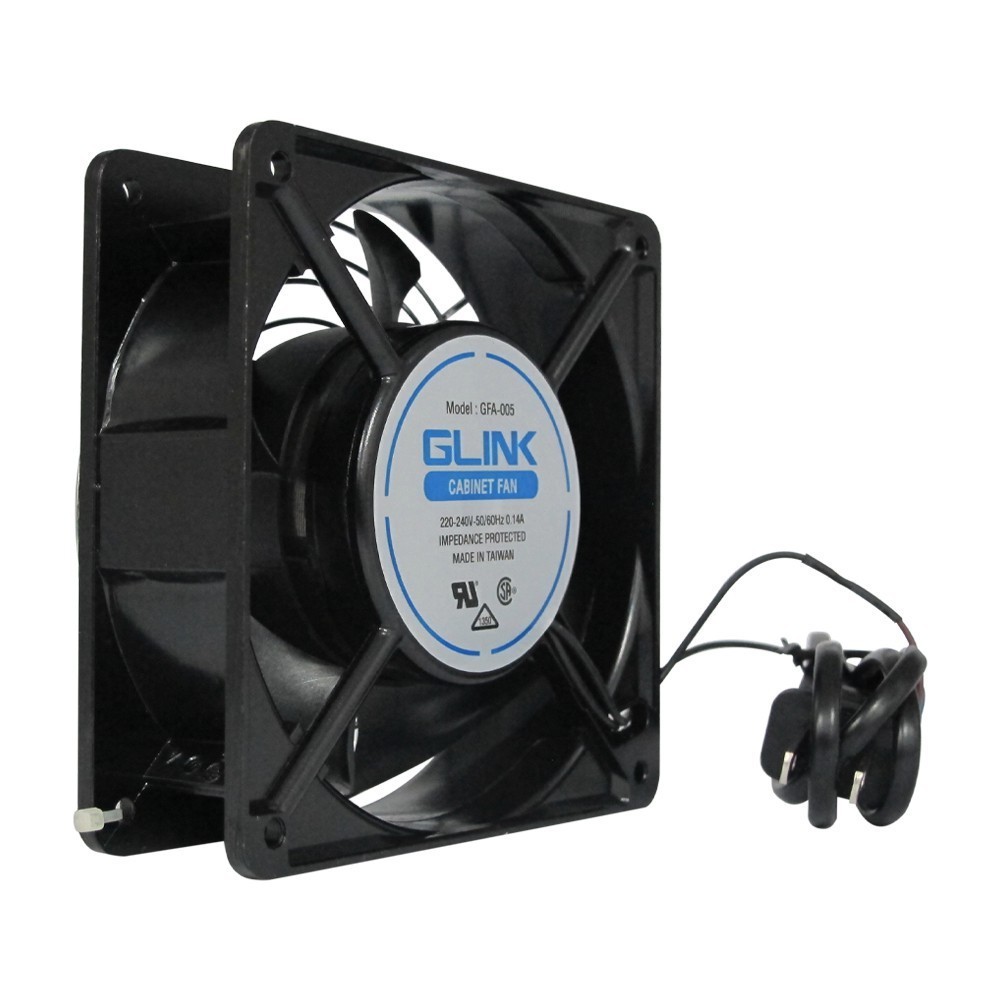 GLINK พัดลมตู้แร็ค 4 นิ้ว รุ่น GFA-005 พร้อมปลั๊กไฟ ตะแกรง