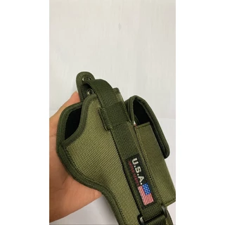 ซองปืนพกนอก ติดช่องเก็บแม็กกาซีน สีขี้ม้า มีทั้งข้างซ้ายขวา (glock cz 357 38 911 P365 Lcp ชิพ 21a 238 p938 P320)