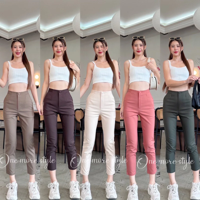 🎀new collection 🎀กางเกงทำงานขา8ส่วนผ้าดับเบิ้ลพร้อมส่ง🛍️