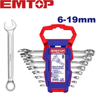 EMTOP ประแจแหวนข้างปากตาย 8 ตัวชุด รุ่นงานหนัก ขนาด 6-19 มิล…