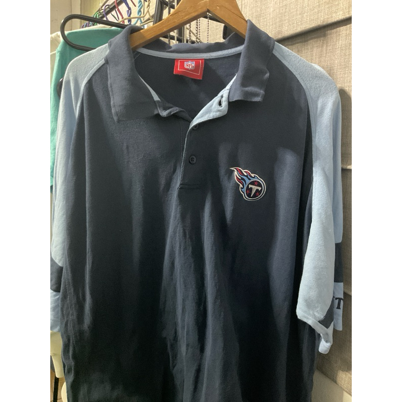 เสื้อPolo NFL - Team Apparel - Men's - Tennessee Titans Football  - Blue Shirt - Size  2-3XL