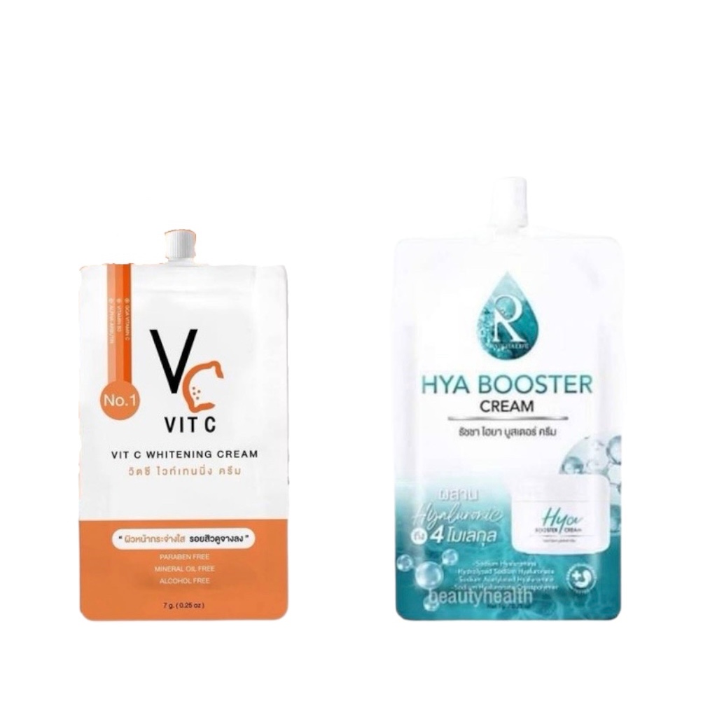 ของแท้100%🎀 [ครีมซอง] VC Vit C Whitening Cream & HYA Booster