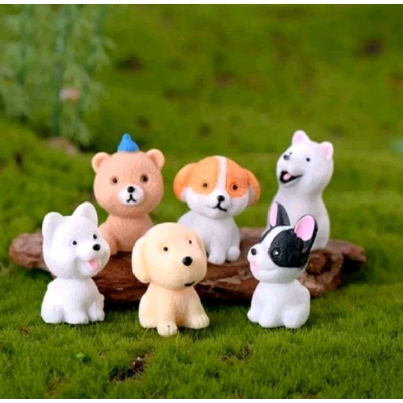 (สินค้าพร้อมส่งในไทย) แก๊งน้องหมาตัวจิ๋ว ตุ๊กตาแต่งสวน แต่งบ้าน