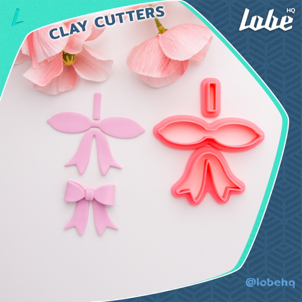 Lobehq Polymer Clay Cutter DIY Bow A 3 Piece/ แม่พิมพ์กดดินโพลิเมอร์รูปทรงโบเซ็ต 3ชิ้น - รูปที่ 2