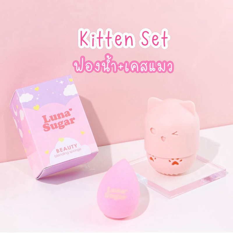 Luna Sugar Kitten Set ฟองน้ำ + เคสแมว