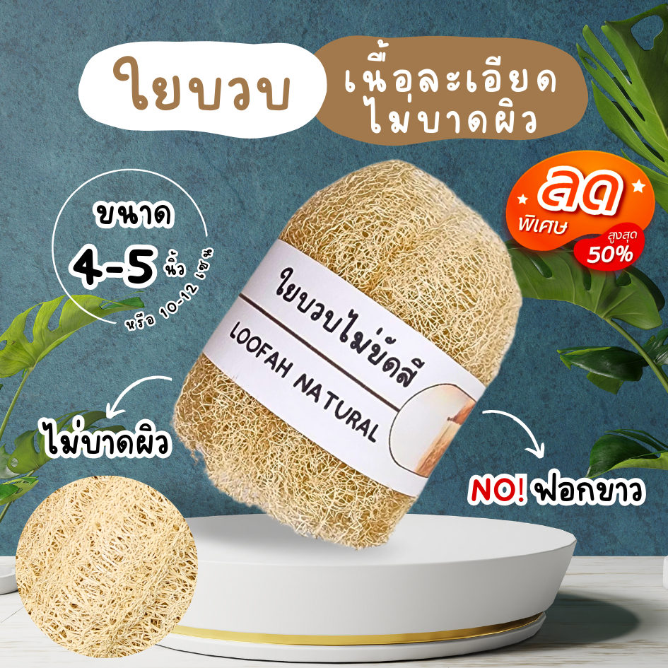 ใยบวบขัดผิว【พร้อมส่ง 🍑 ส่งฟรี 】ขนาด 4-5 นิ้ว (10-12 เซน) ใยบวบไม่ฟอกสี ใยบวบอาบน้ำ ไม่บาดผิว
