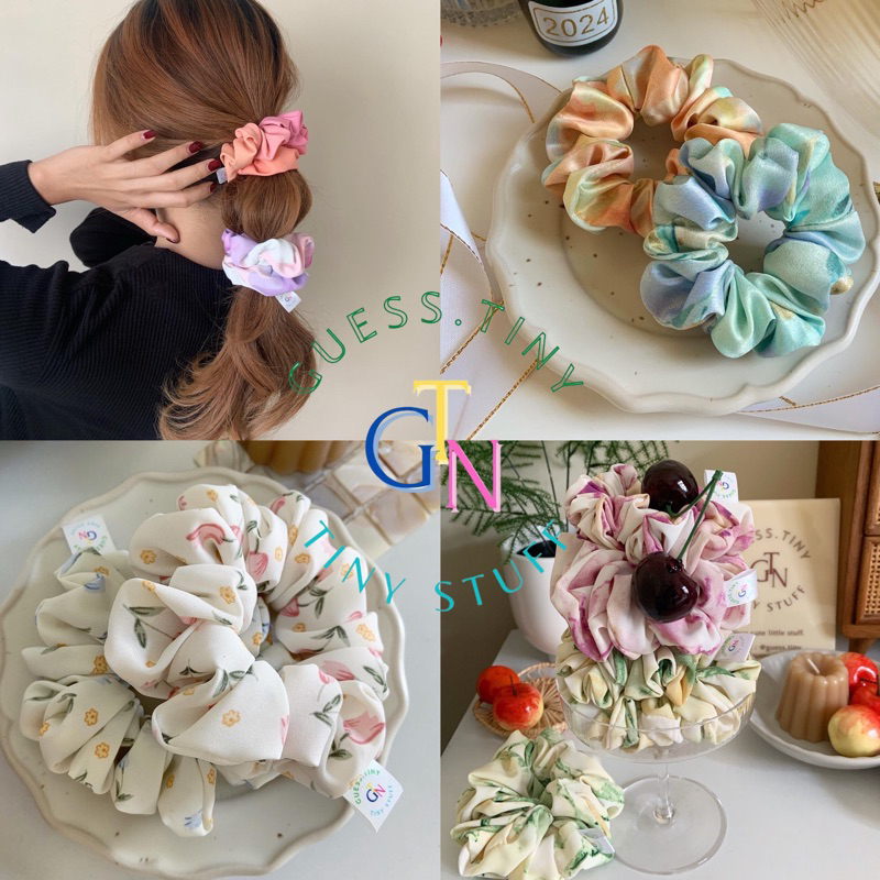 GTN. Heart made Parfait Scrunchies โดนัทรัดผม เส้นผ่านศูนย์กลาง 8-10 ซม. ยางมัดผม