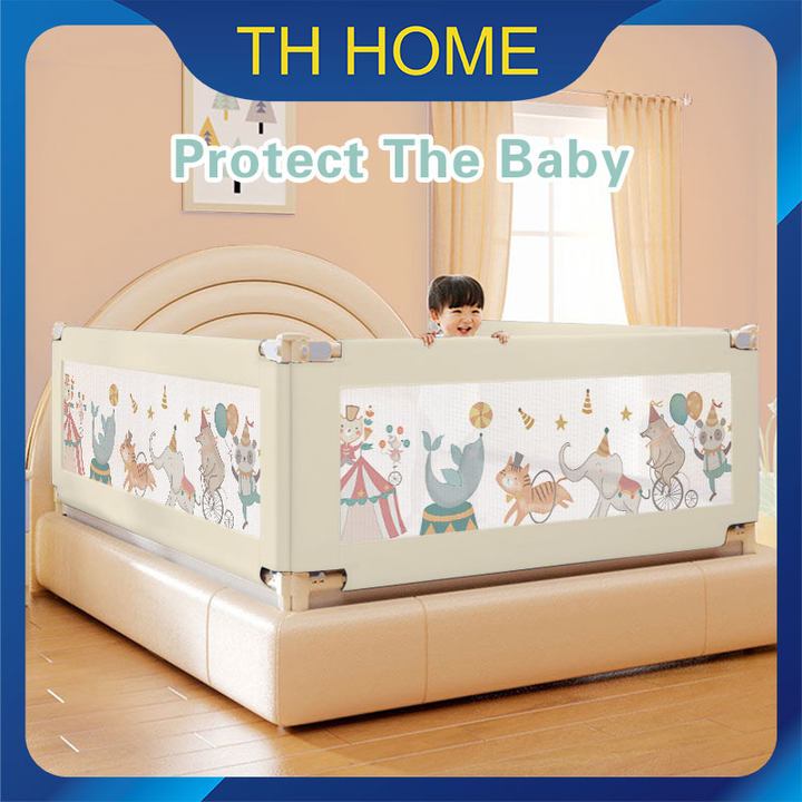 TH HOME พร้อมส่งจากไทย คอกกั้นเด็ก 6ฟุต ที่กั้นเตียง 5ฟุต กั้นเตียงเด็ก 4ฟุต คอกเด็ก ป้องกันเด็กตกเตียง ที่กั้นเตียงเด็ก