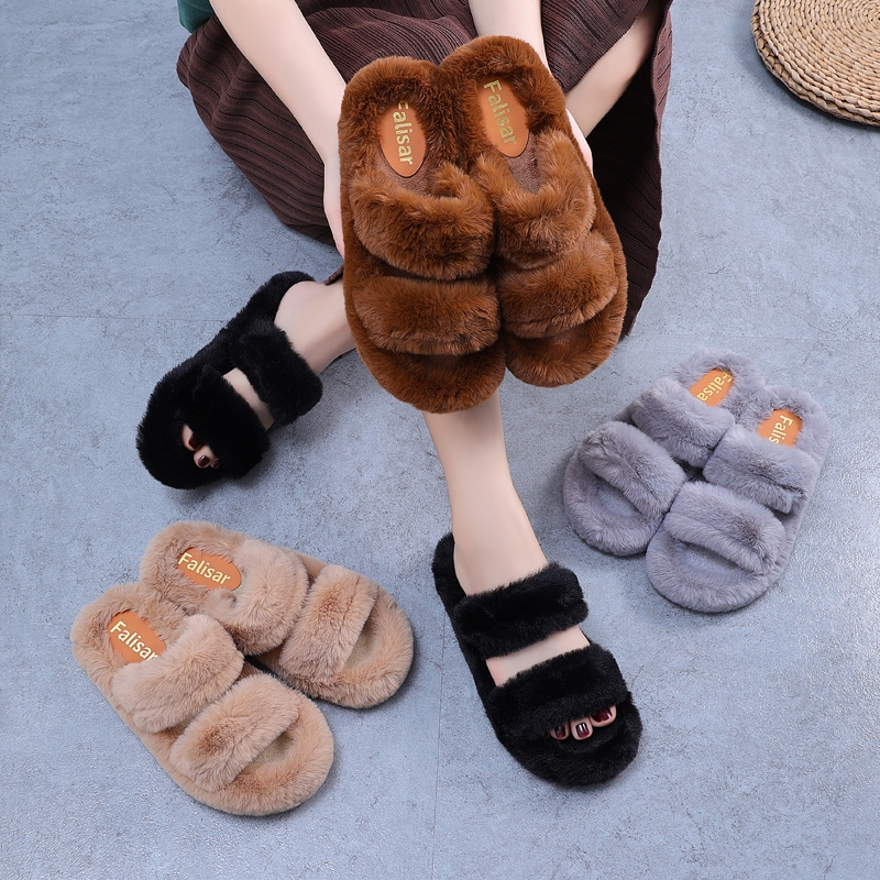 Falisar รองเท้าแตะผู้หญิง ขนเฟอร์ งาน 2 ตอน รุ่น 2359-A