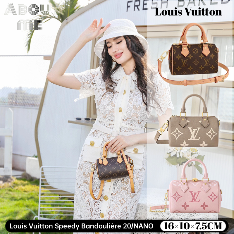 หลุยส์วิตตอง Louis Vuitton Speedy Bandoulière 20/NANO กระเป๋าทรงหมอน ผู้หญิง M46518