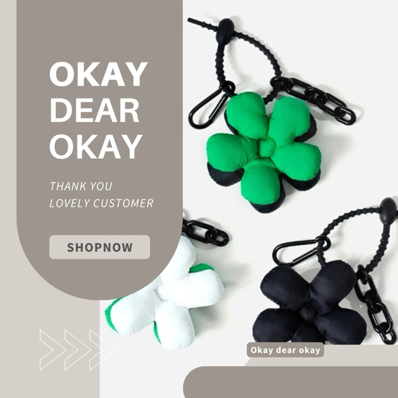 พร้อมส่ง Keychain | พวงกุญแจ ดอกไม้ห้อยกระเป๋า Rally Movement พวงกุญแจดอกไม้ทูโทน