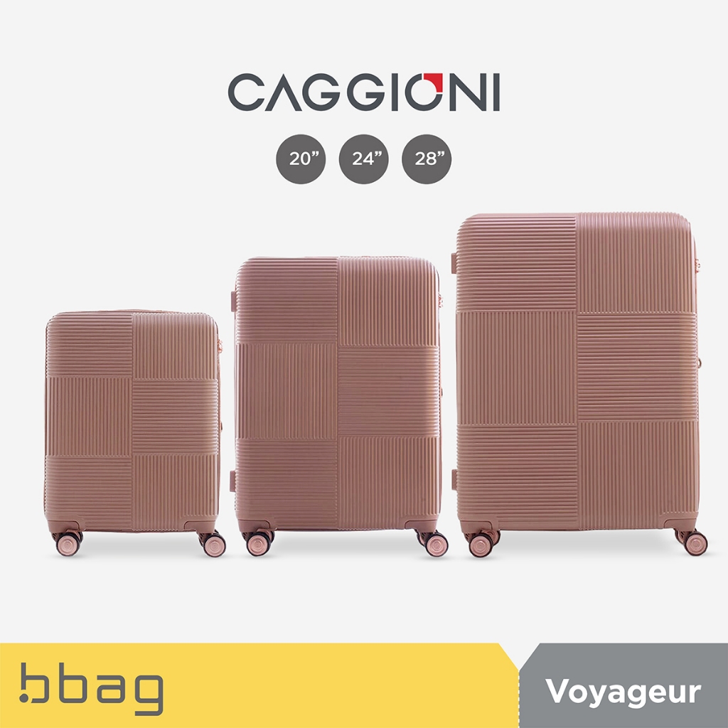 CAGGIONI กระเป๋าเดินทาง รุ่นโวยาจเกอร์ 15082 - สีชมพูนู้ด