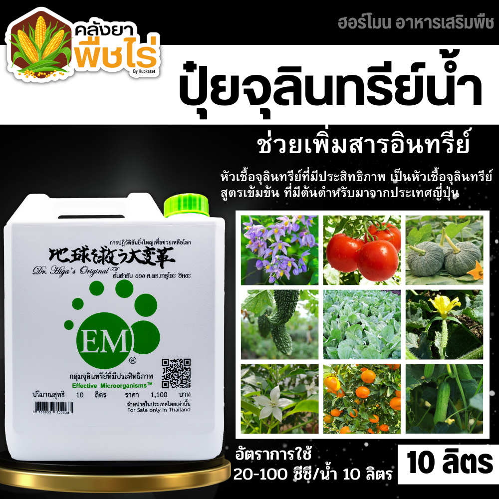 🌽 อีเอ็ม EM 10ลิตร หัวเชื้อจุลินทรีย์ที่มีประสิทธิภาพ