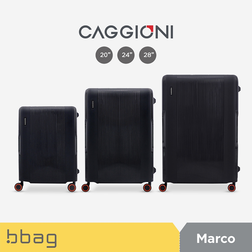 CAGGIONI กระเป๋าเดินทางแบบโครง รุ่นมาโคร C22011 - สีเทาดำ