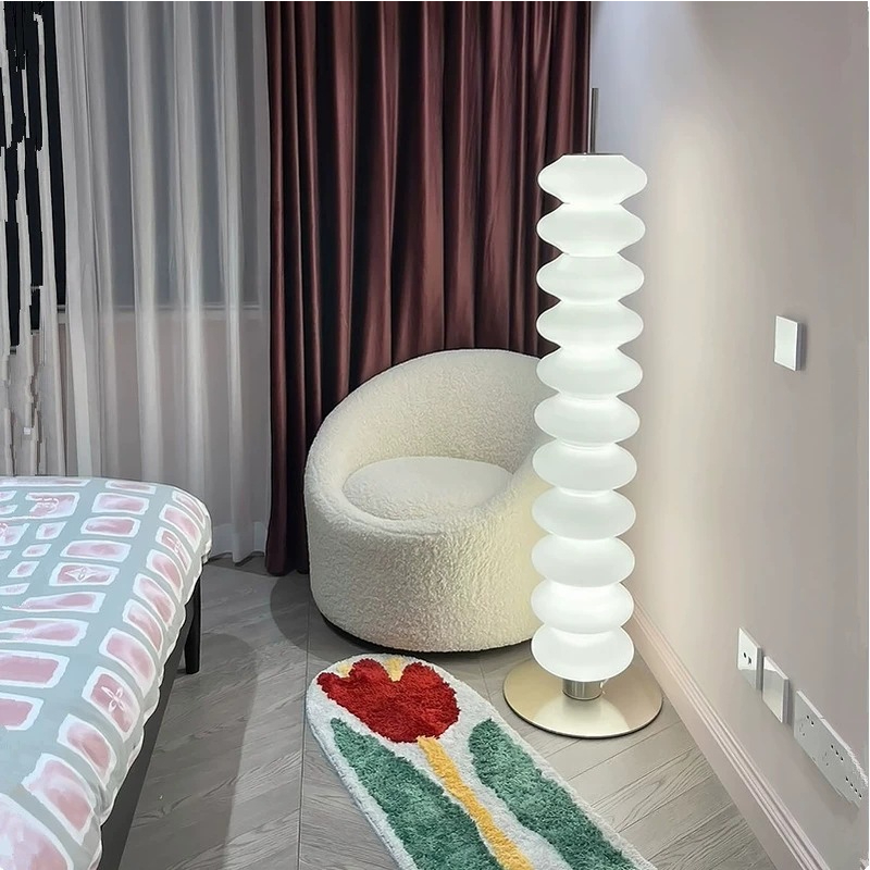 โคมไฟตั้งโต๊ะ LED โคมไฟตั้งพื้นห้องนอนหรูหรานอร์ดิก、โคมไฟ 3สี、ไฟตั้งพื้น