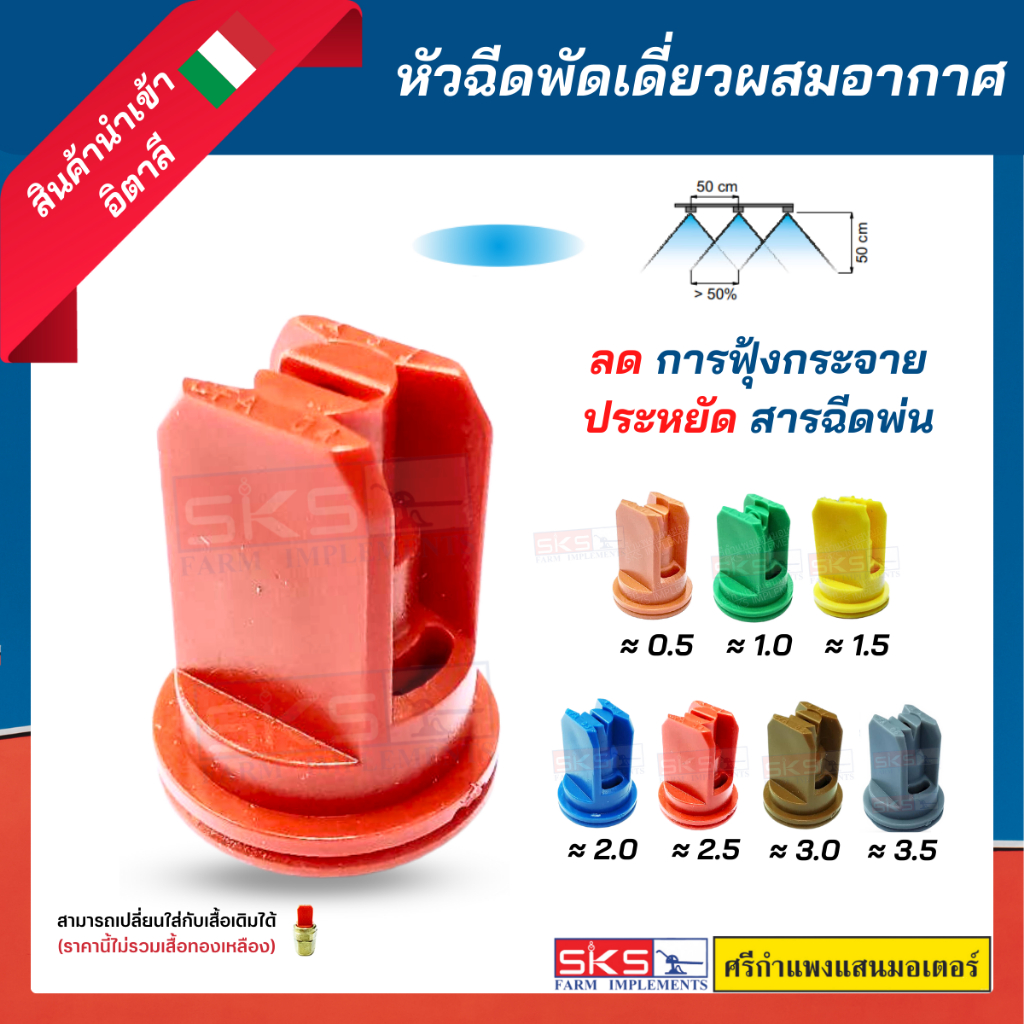 หัวพ่นยา / หัวฉีดยา แบบพัดเดี่ยวผสมอากาศ