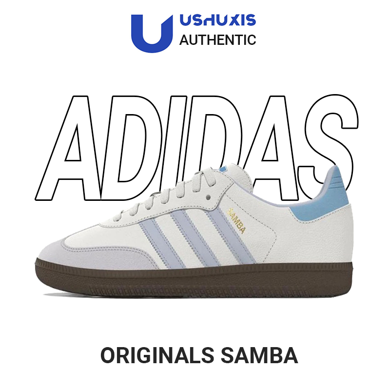 Adidas Originals Samba OG 💯 Sneakers ID2055 White Blue แท้ 100%