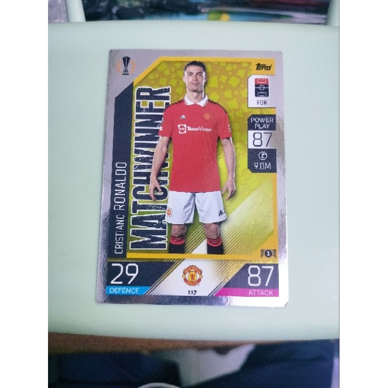Topps Match Attax UCL 2022/23 Cristiano Ronaldo การ์ดผู้ชนะการแข่งขัน