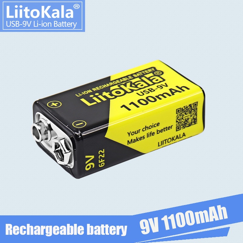 Liitokala ถ่านชาร์จ 9V 1100mAhเต็ม ชาร์จได้1500ครั้ง!!! 1ก้อน/PCS