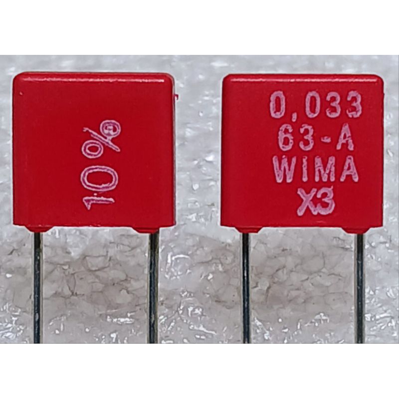 (ราคา10ตัว) WIMA MKS-2 0.033uf 33nf 333 63v Metallized Polyester Capacitor ตัวเก็บประจุ คาปาซิเตอร์