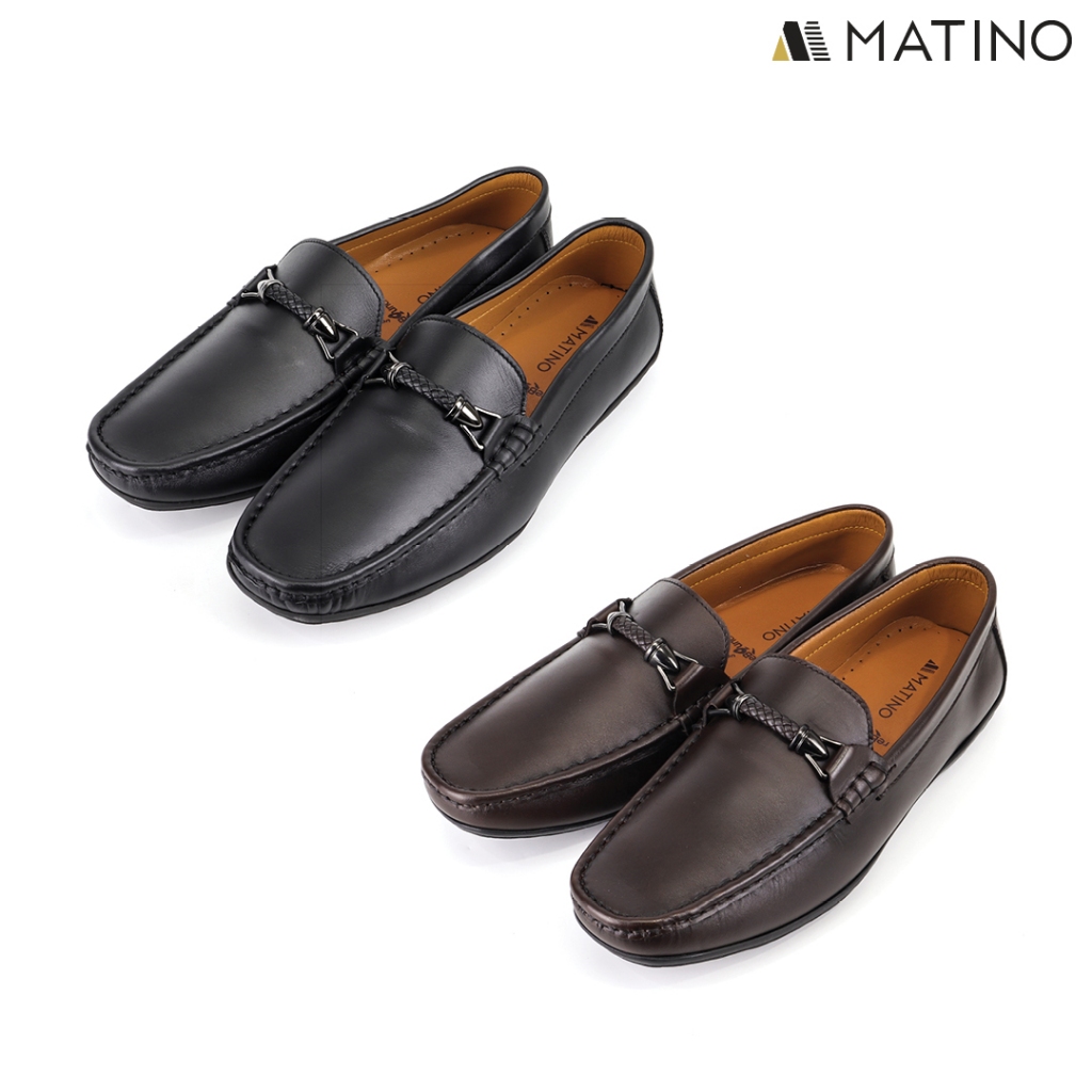 MATINO SHOES รองเท้าชายโลฟเฟอร์หนังแท้ รุ่น MC/S 2208 BLACK/BROWN