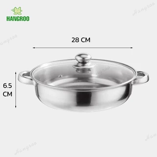 HANGROO POT-G หม้อนึ่งฝาใส 2/3ชั้น ขนาด28cm. หม้อสแตนเลส อเนกประสงค์ ใช้ได้ทุกเตา