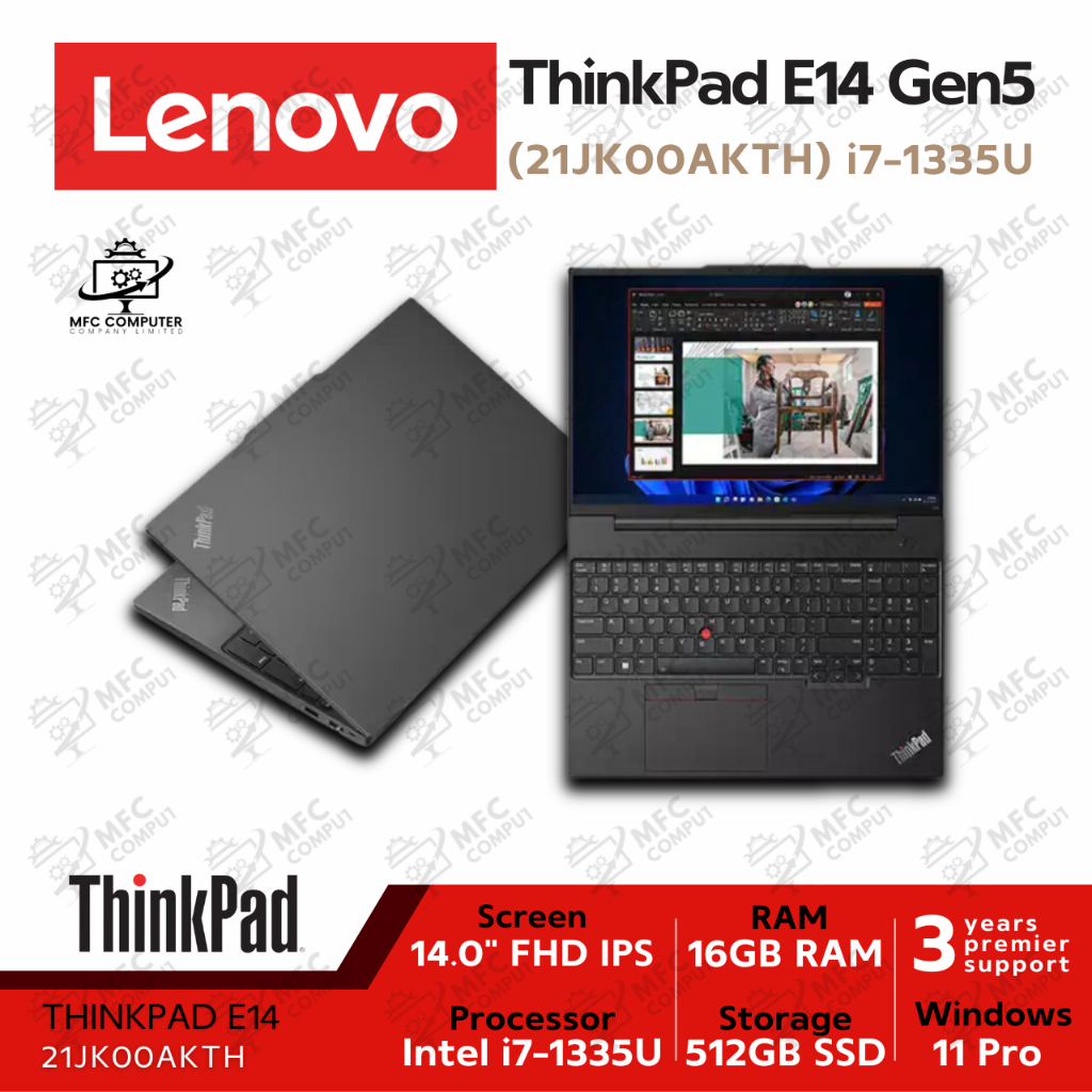 (21JK00AKTH) Notebook “Lenovo” ThinkPad E14 G5 i7-1355U/16GB/512GB SSD/14.0″/Win11Pro/3YRS Premier S