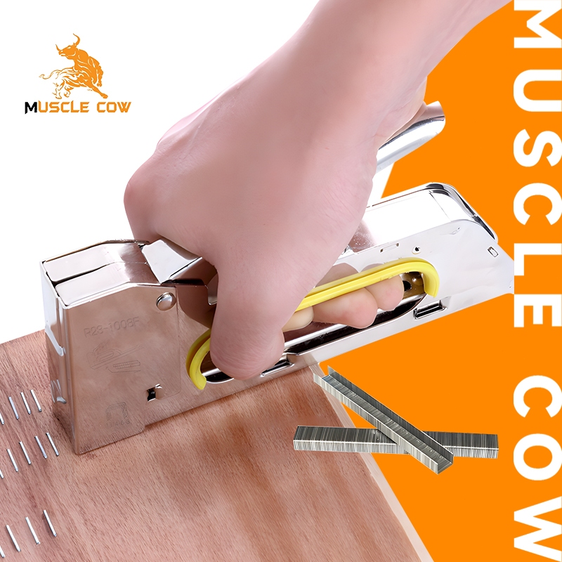 MUSCLE COW ปืนยิงตะปู แม็กยิงไม้ เครื่องยิงแม็ก สำหรับยิงไม้ ยิงผ้างานโปสเตอร์ต่างๆงานเบาะ เครื่องยิงแม็กซ์ 4-14MM