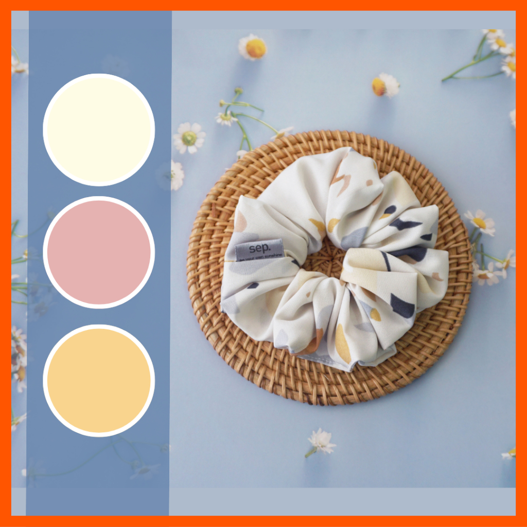 ลด 50% ขั้นต่ำ 150 บาท🧵 แฮนเมด ☕️🍩  ไซส์ L  ยางรัดผมโดนัท - cafe' Donut scrunchies