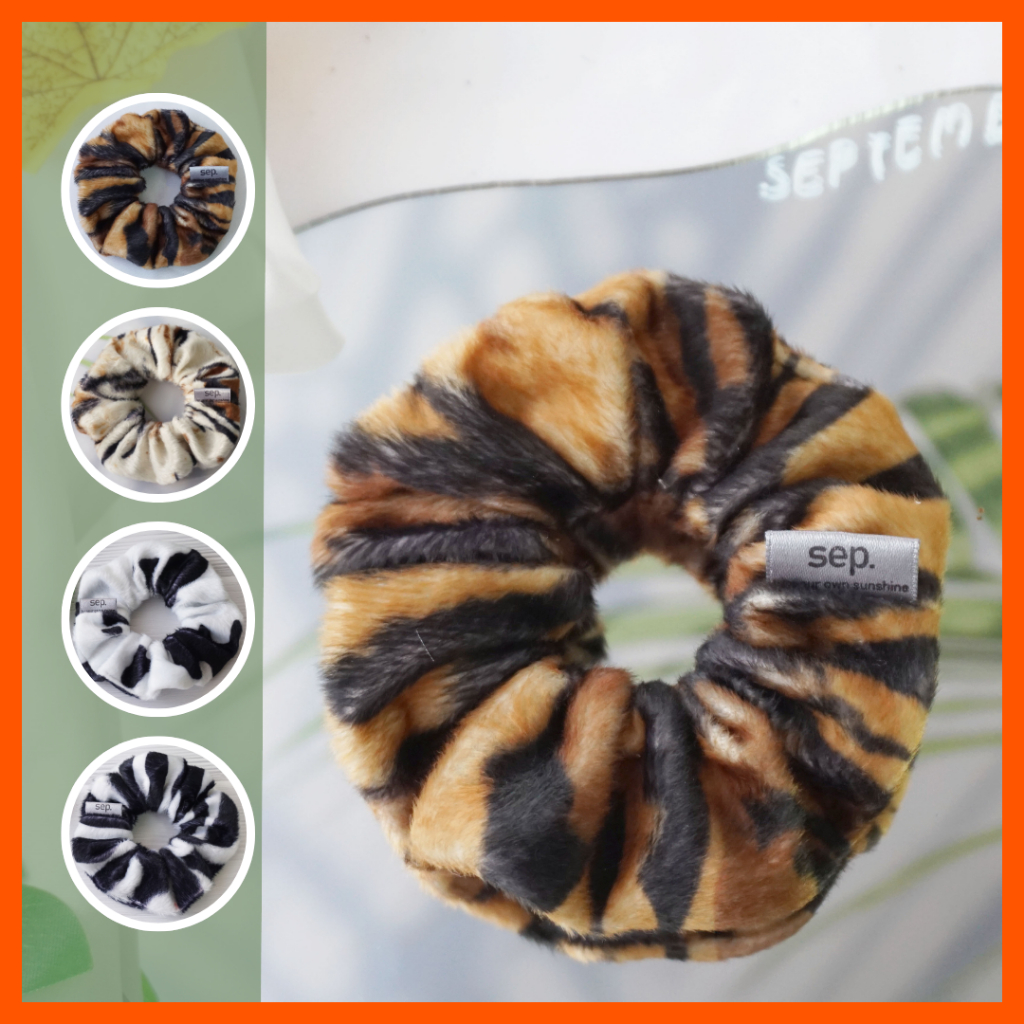 ลด 50% ขั้นต่ำ 150 บาท 🧵 แฮนเมด 🐯🤍  ไซส์ M ยางรัดผมโดนัท - Puffy Donut scrunchies