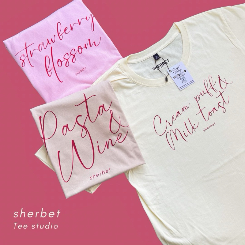 พร้อมส่ง*เสื้อยืดรวมลาย classical/199x/strawberry/pasta/creampuff|sherbet.teeshop