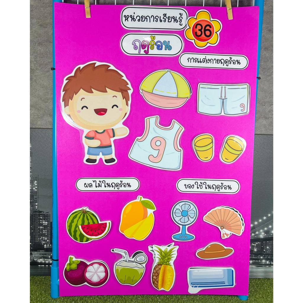 สื่อการสอน เกมการศึกษา ป้ายนิเทศ หน่วยฤดูร้อน ❌อ่านรายละเอียดก่อนสั่งซื้อ❌