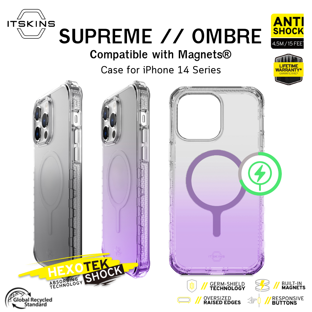 ITSKINS SUPREME R // OMBRE Compatible with Magnets® เคสกันกระแทก สำหรับ iPhone 14 Series