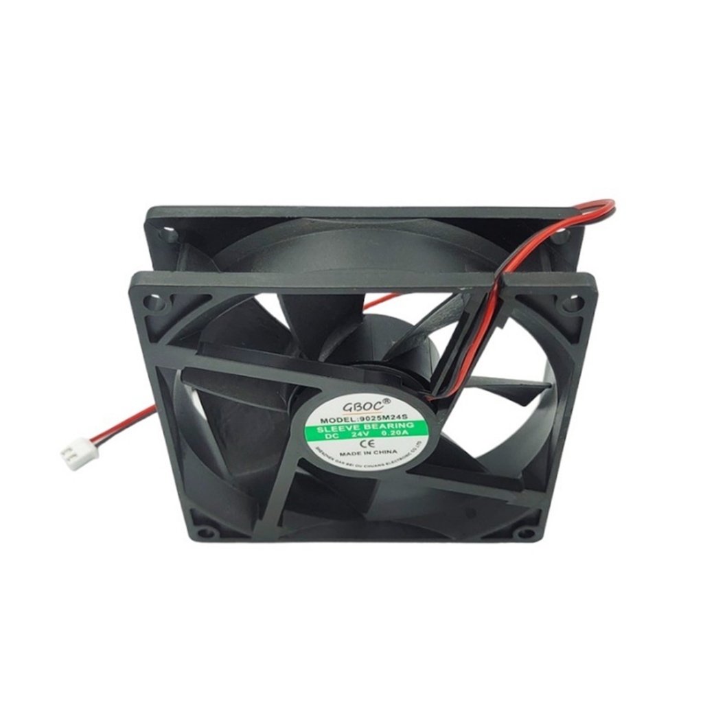 9025M24S พัดลมระบายอากาศขนาด 3.6นิ้ว 90x90x25mm. แรงดันไฟฟ้า:DC24V,กระแส:0.20A,กำลังไฟ:4.8W แถมฟรีตระแกรงเหล็ก พร้อมส่ง