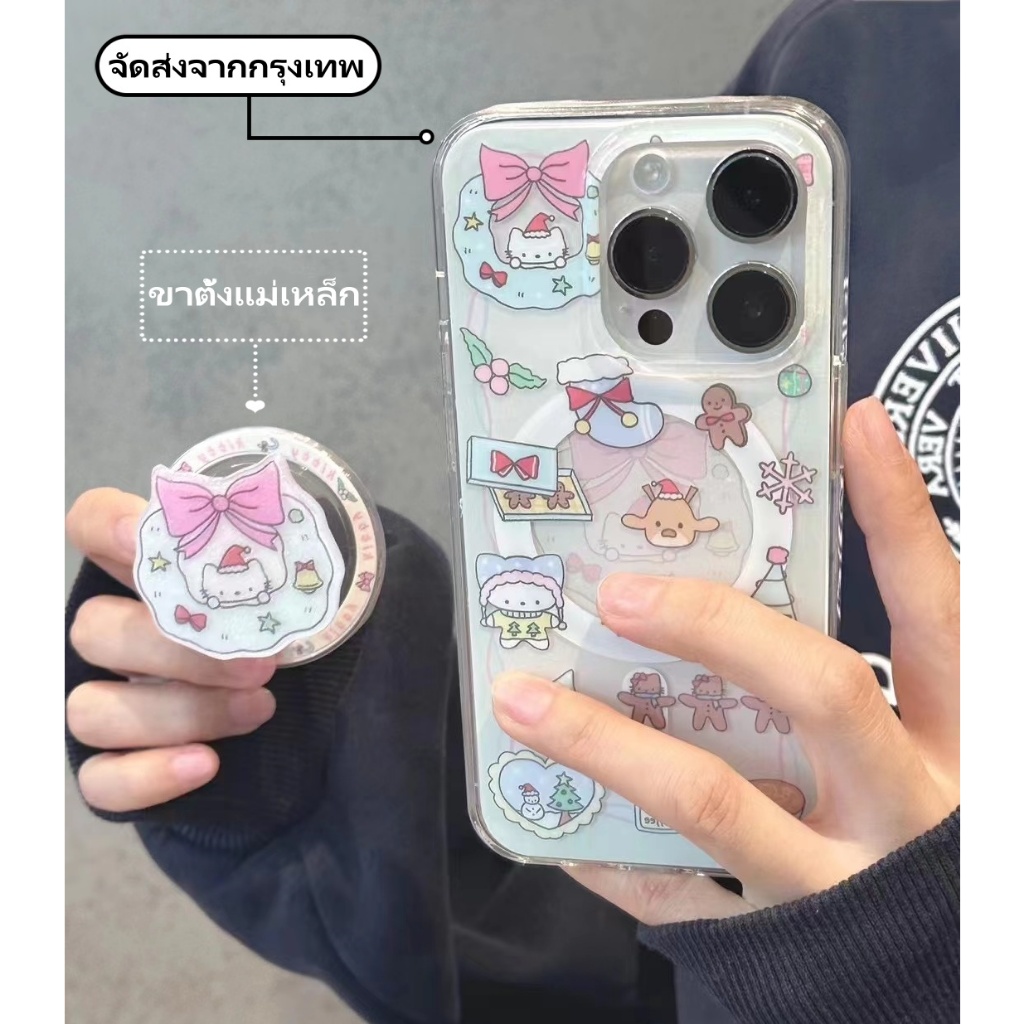 จัดส่งจากก เคสไอโฟน11 เคสกันกระแทก Case iPhone 15 14 13 12 Pro Max หูกระต่าย แมว ขาตั้งแม่เหล็ก เคส for iPhone 13