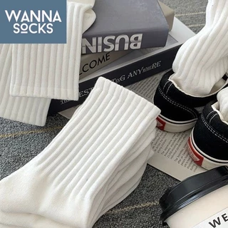 ส่งจากไทย!! ถุงเท้ากีฬา Sport Man สีพื้น ข้อกลาง ถุงเท้าสตรีท ทำจากผ้าฝ้าย A37