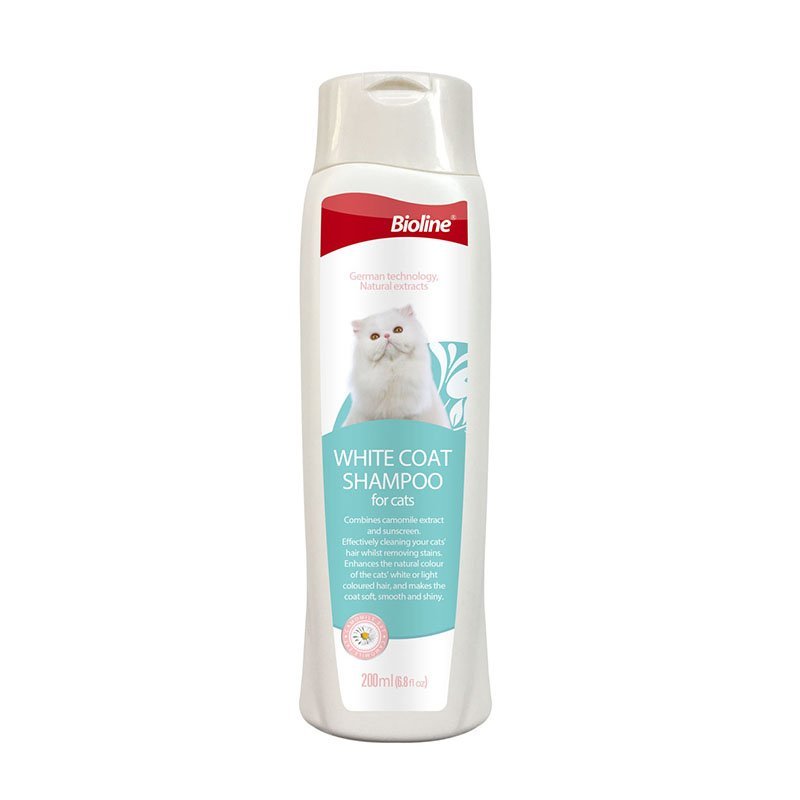 แชมพูอาบน้ำแมว สูตรเคลือบขนขาวพิเศษ Bioline White Coat Shampoo(B2386)