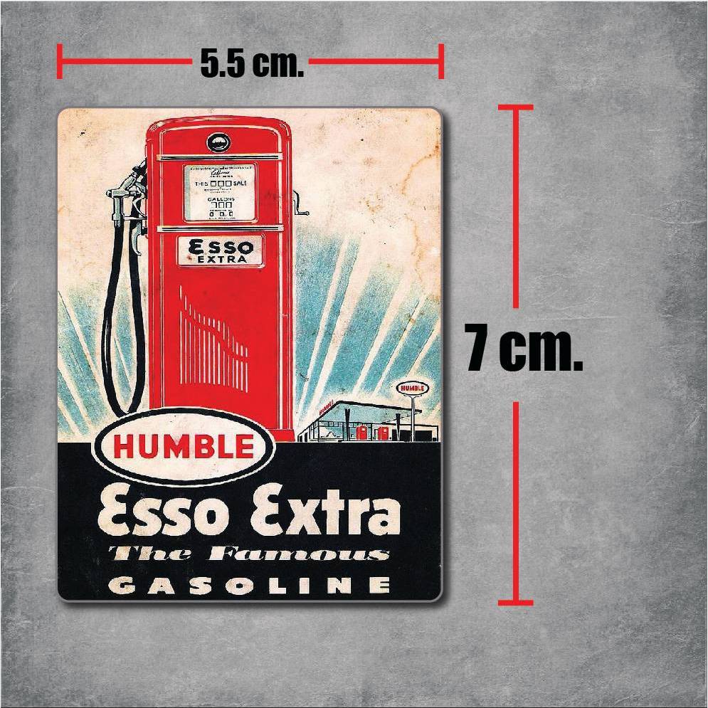 sticker pvc esso extra สติกเกอร์ วินเทจ งานพิมพ์ดีที่สุด OFFSET PRINTING เคลือบ UV กันแดด กันน้ำ