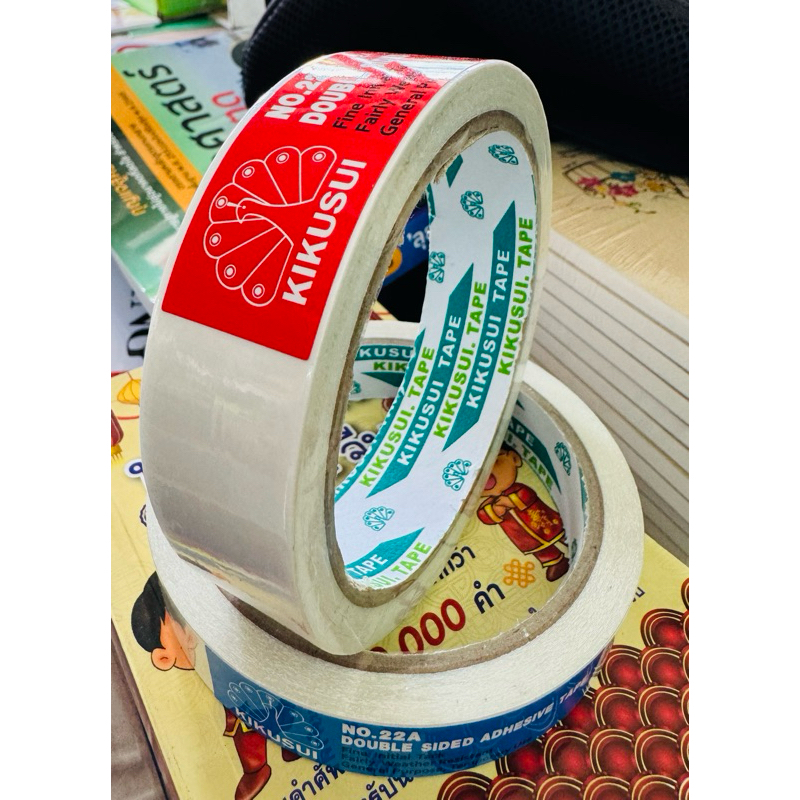 เทปเยื่อกาว เทปกาว 2 หน้า 12mm/18mm/24mmsx10หลา คุณภาพสูง No. 22A KIKUSUI (คิคูซุย) สองหน้าบาง US.Station - รูปที่ 7
