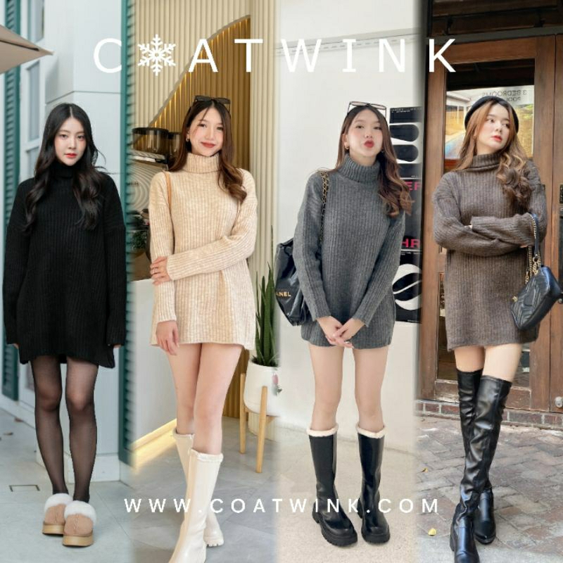 🎉ขายดี🎉 COATWINK~มินิเดรส ไหมพรม MERCY KNITT