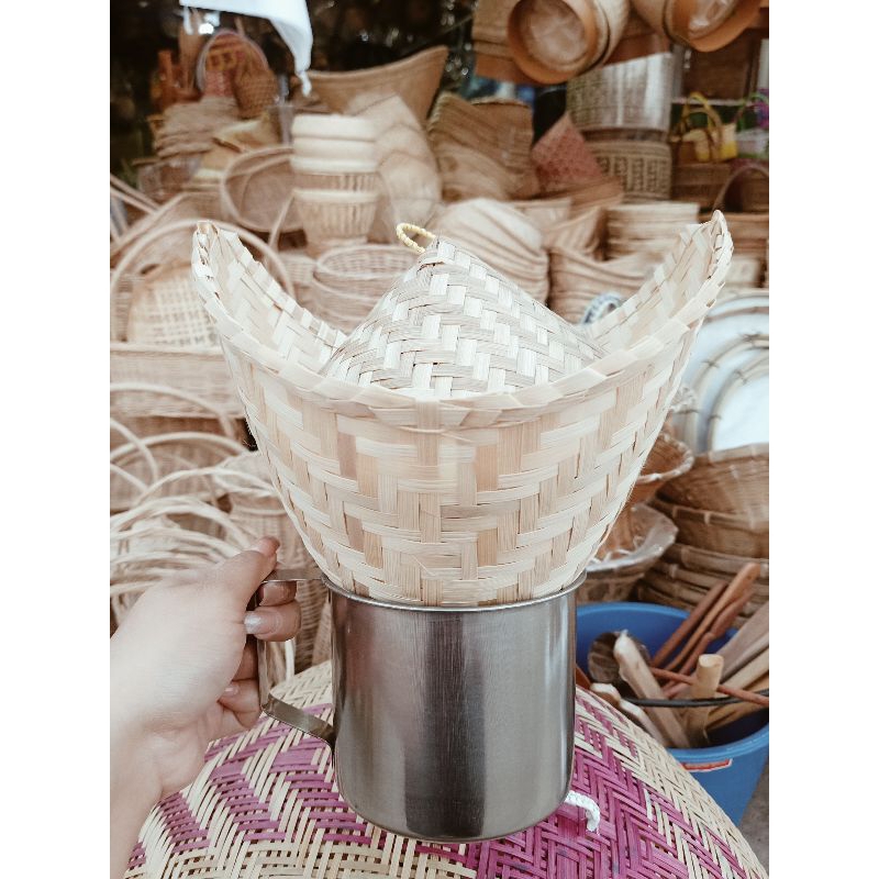 ชุดหวดจิ๋วนึ่งข้าวเหนียว ชุดนึ่งข้าวเหนียวจิ๋ว ขนาดประมาณ 6 นิ้ว 7 นิ้ว แคมป์ปิ้ง ออกค่าย ชุดนึ่งข้าว ใช้กับเตาไฟฟ้าได้